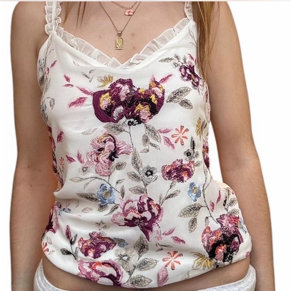 White House Black Market floral cami top